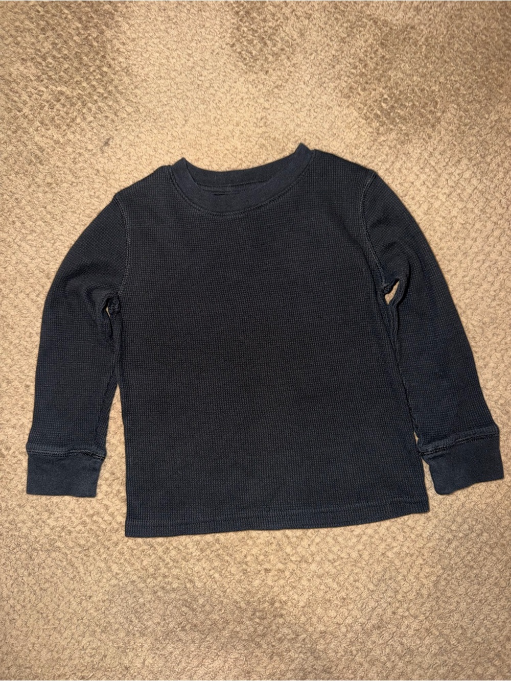 Cat & Jack Kid’s Black Long-Sleeve Waffle Knit Tee - 5T